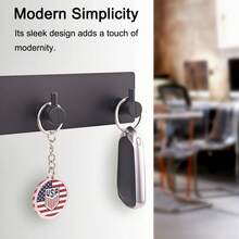 No-Drill Wall-Mounted Key Holder | 2/3 Hook Design + Adhesive Fixing, Minimalist Black Style, Suitable For Entryway/Kitchen/Bathroom, No-Trace Installation, Key Storage Organizer - Black - View 1