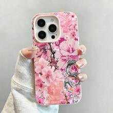 Las fundas para teléfono con diseño de dragón rosa y flores de cerezo son compatibles con , Apple, VIVO, OPPO, , Transsion, ,  y Honor. Fabricadas en silicona TPU, ofrecen protección contra golpes y caídas. - Rosa - Ver 3