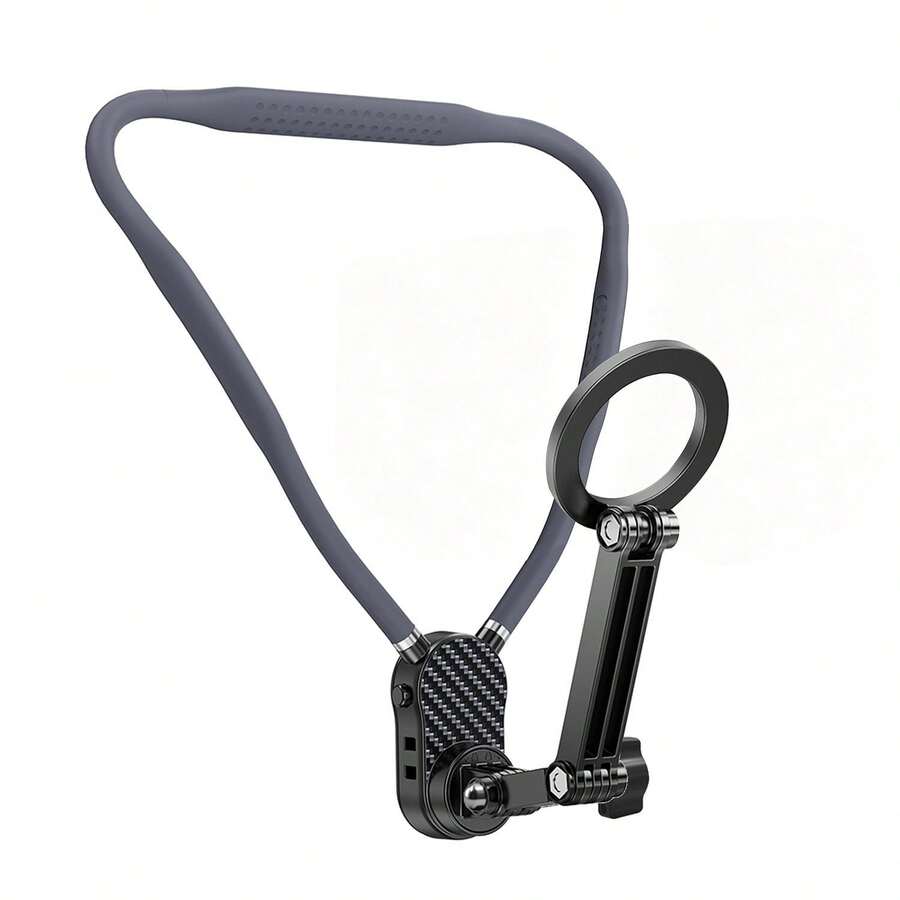 Soporte Magnético para Cuello de Teléfono, Correa Ajustable para Pecho Soporte de Teléfono para Cuello para Grabación, Manos Libres POV/Vlog/Creador de Contenido de Video/Cocina, Grabación de Video de Teléfono, Soporte de Pecho para Teléfono Celular, Esenciales para Creadores de Contenido Compatible con iPhone 17 Air 16 15 14 13 12 Series, Compatible con Teléfonos Celulares Android - Negro - Ver 1