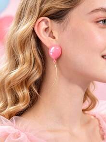 Balloon Drop Earrings - Pink - View 1