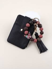 1 Pieza Cartera de Muñeca para Mujeres con Llavero – Tarjetero RFID Cartera Pequeña de Muñeca con Anillo para Llaves - Multicolor - Ver 13
