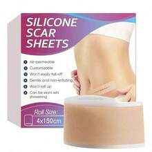 Băng dán sẹo silicone, miếng dán sẹo silicone, phù hợp cho mọi loại da, kích thước 0.39 inch x 59.06 inch, cuộn băng gel sẹo, dải silicone trị sẹo tái sử dụng, dùng chuyên nghiệp - Nhiều màu - Xem 3