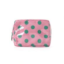 1 pieza Monedero mini de moda con estampado de lunares, bolsa de almacenamiento de contraste de colores para lápiz labial y auriculares, bolsa de almacenamiento pequeña portátil, almacenamiento en el hogar, puede contener lápiz labial, polvo, auriculares, tarjetas, etc., adecuado para el uso diario, viajes, uso personal o como regalo - Multicolor - Ver 11