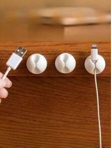 3-Piece Cable Organizer Set, Desktop Cable Management Bracket, Hidden Smartphone Charging Dock, Suitable For Bedside, Kitchen And Office, Multi-Functional PP Material Desktop And Car Cable Organizer, No-Drill Adhesive Cable Clip, Fashionable Electronic Device And Portable Charger Storage Accessory - Multicolor - View 4