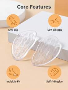 2 piezas Nuevas Almohadillas Invisibles para la Palma de la Mano con Efecto de Ondas de Agua, Antideslizantes, Sin Dolor para Estar de Pie por Mucho Tiempo, Masaje Cómodo Minimalista, Almohadillas de Silicona Lavables para la Palma de la Mano - transparente - Ver 6