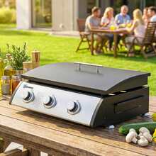 Outsunny Propane Gas Grill With 3 Main Burners, 8530 BTU Outdoor BBQ Grill Cart With Non-Stick Griddle And Lid For Camping Picnic Garden Party Festival, Black - A - 查看 9