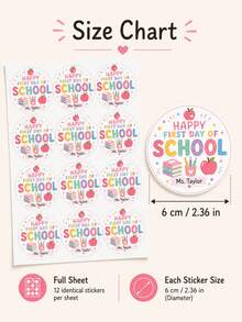 10/20/30/40/50pcs Customized Stickers, Personalized Text, Suitable As Personalized Gifts, Applicable For Back To School, Anniversary, Birthday, Valentine's Day, Father's Day, Mother's Day, Graduation, Wedding, Housewarming And Home Decor, Back To School Gifts - Multicolor - View 6