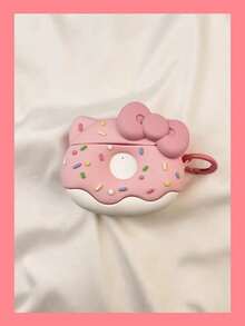 SANRIO 1pc Cute Donut KT Cat Bow Earphone Protective Case Compatible With Airpods Pro Apple Wireless Bluetooth Earphone Shell 2/3/4 Generation Cartoon Protective Case (Earphones Not Included) - View 5
