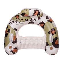 Inflatable Swimming Pool Floating Chair With Cup Holder, Water Hammock Lounge Chair, Leopard Print, Ideal For Summer Relaxation - A - View 5