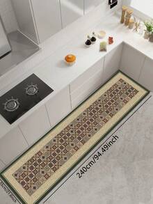 1pc Diatomaceous Earth Kitchen Floor Mat, Bohemian Mandala Tile Patchwork, 3.5mm Thick Cuttable, Water-Absorbent Non-Slip, Popular Entryway Anti-Slip Mat For Kitchen, Bathroom, Balcony, Hallway - Multicolor - View 11