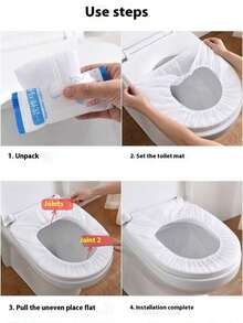 10/20/30pcs Disposable Toilet Seat Covers, Extra Large & Thick, Individually Wrapped, Portable Non-Woven Fabric Toilet Seat Covers For Travel And Home Use - White - View 8