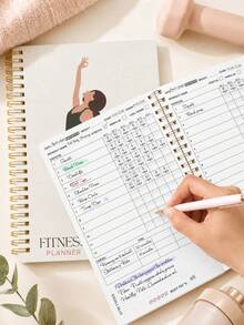 1 pieza Plan de Fitness Registro de Entrenamiento, Libro de Registro de Ejercicios con Encuadernación en Espiral, Para Seguimiento de Entrenamiento Diario, Establecimiento de Metas, Medición Corporal, Plan de Pérdida de Peso en Gimnasio y Hogar, Regalo para Mujeres, Útiles Escolares de Regreso a la Escuela, Útiles de Oficina - 1 Set - Ver 2