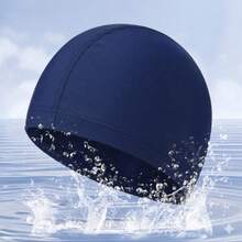 Unisex Waterproof Swimming Cap With Ear Protection Design, Elastic PU Swim Cap For Swimming Sports, Pool Party, Beach, Water Sports - Multicolor - View 4