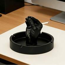 1個創意3D列印趣味手勢菸灰缸，桌面辦公室裝飾 - 黑色 - 查看 2