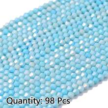 約 98 顆 4mm 馬卡龍尖頭水染刻面玻璃珠 DIY 珠飾手工串珠材料包，珠飾配件 - diy尖水染瓷 - 查看 15