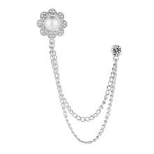 1pc Fashionable Elegant Rhinestone Flower Brooch With Double Layer Metal Chain Lapel Pin, Suitable For Business Suits, Banquets, Parties, Weddings, Formal Occasions, Clothing Accessories, Birthday, Holiday, Also Can Be Used As A Gift - Multicolor - View 10