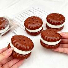 2025 Nuevo juguete antiestrés suave y esponjoso con forma de galleta, juguete antiestrés de rebote lento, juguete sensorial portátil de gel suave y colorido (10 cm), lindo accesorio de alivio de ansiedad para adultos - Multicolor - Ver 3