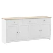 White Sideboard With Wood Grain Finish - Living Room Or Dining Room - 白色 - 查看 7