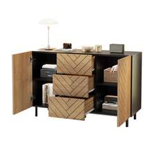 Aparador 120 cm Natural de Particle Board con almacenamiento - Natural - Ver 6