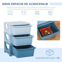 HOMCOM Armazenamento de brinquedos - Azul - Ver 2