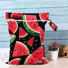 Cute Summer Fruit Print Wet Dry Separation Swimming Bag, Girly Beach & Pool Pouch, Lightweight Travel Storage Organizer - Multicolor - View 36