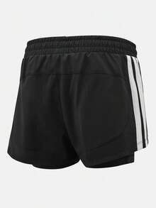 Adidas Women's PACER 2IN1 Woven Shorts KD9742 - Black - View 2