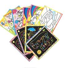 Kids Magic Scratch Art Paper Set, DIY Rainbow Graffiti Cards With Bamboo Stylus, Creative Coloring & Drawing Toy For Children's Day Gift - Multicolor - View 1