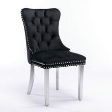 Set de 2 Sillas de comedor 65 cm de Velvet para cocina y salon - Negro - Ver 3