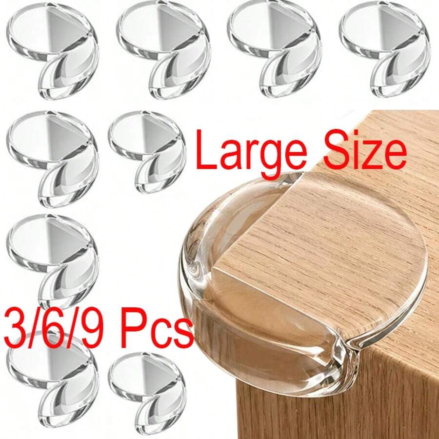 Corner Protector Table Corner Guard Transparent Furniture Corner Cushion Anti-Collision Corner Cap Suitable For Desk (Large 3/6/9pcs) - Large Size - View 1