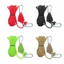 Outdoor Adjustable Reflective Guyline With Pulley, Aluminum Alloy Carabiner Adjustable Tent Guy Rope, Durable Camping Tarp Tension Line - Multicolor - View 11
