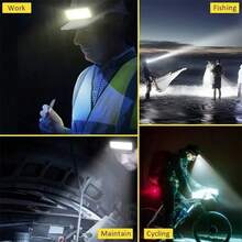 1件裝超亮感應式LED頭燈 可充電頭戴式工作燈 免持手頭燈 適用釣魚露營登山戶外探險居家緊急使用 - 頭燈 - 查看 7