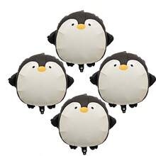 2/4 piezas Globos de papel de aluminio con forma de pingüino gordo y lindo de 22.8 pulgadas, globos de regalo para decoración de fiesta de cumpleaños con tema de animales y reuniones - Ver 8