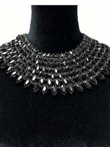 Y2K Style Luxurious Sparkling Rainbow Crystal Necklace, Women's High-End Fashion Declaration Necklace; Advanced AB Crystal Gemstone Necklace Banquet - 彩色 - 查看 15