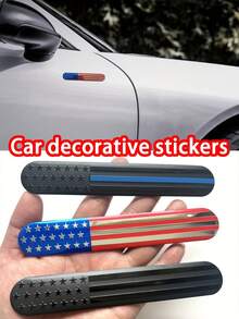 American Flag Aluminum Badge Sticker For Cars, Trucks, Motorcycles, SUVs - Weatherproof Metal Decal For Hoods, Doors, And Trunks, Patriotic Car Body Decal With Strong Adhesive For Easy Application,Car Accessories,Car Decals - A - View 2