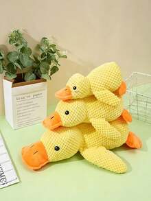1pc Dog Squeaky Toy, Duck With Squeaker, Durable Chew Toy For Pets Who Love To Chew, Interactive Duck Comfort Toy, Suitable For Puppy Teething, Machine Washable Pet Toy, Dog Toy Companion Duck, Durable Chew Squeak Boredom Relief Toy For Small And Medium Dogs - Multicolor - View 6