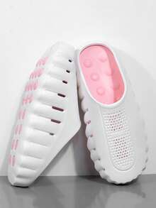 Women's EVA Slippers, Summer Sandals, Massage Shoes, Thick Sole Shoes, Height-Increasing Shoes, Breathable Shoes, Couple Shoes, Home Shoes, Bathroom Shoes, Beach Shoes, Water Shoes, Student Shoes, Work Shoes, Outdoor Shoes, Casual Shoes, Men's Slippers, White Shoes - White - View 1