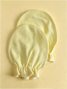 6 Pairs Pairs Solid Color Newborn Baby Mittens,Solid Color All Season Anti-Scratch Infant Accessories, Scratch-Proof, Soft And Comfortable - Multicolor - View 9