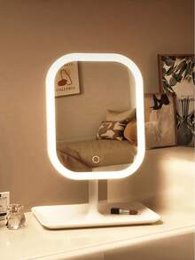 LED Makeup Mirror With Light, 3X Magnification Suction Cup Mirror, 3 Color Lights, Dimmable Touch Control, USB Rechargeable Vanity Mirror With Storage Base, 360° Rotation, Suitable For Bedroom, Dorm And Travel, Ideal Holiday Gift - Multicolor - View 10