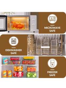 24-Piece Stackable Sealed Food Storage Containers, Transparent Plastic Refrigerator Storage Box, Multi-Sized Set, With Lids, Suitable For Fruits, Grains And Meal Preparation - View 5