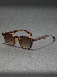 1 Pair Unisex Thick Frame Rivet Glasses, Vintage High-Quality Fashion Eyewear, Premium Elegant Style, Street Style Beach Vacation - Multicolor - View 10