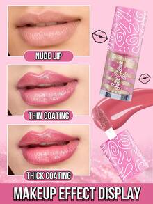 MISSLYN 1 pièce Brillant à lèvres Sweet Glaze, hybride de teinture à lèvres hydratante et de baume, couleur à lèvres brillante légère et non collante avec un fini brillant doux, soin des lèvres hydratant pour un usage quotidien, maquillage des lèvres au parfum sucré pour des looks de fête et d'école glamour doux - #83 - Voir 5