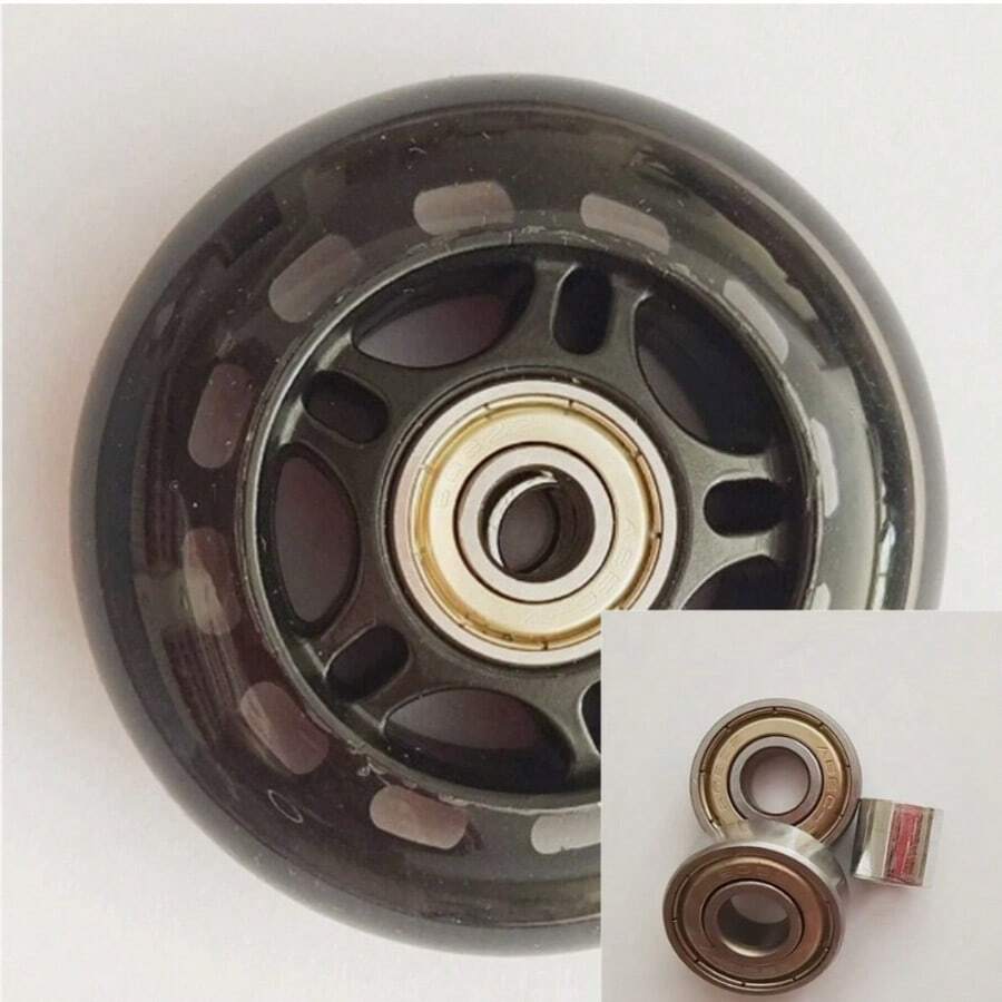 2PCS Rear Replacement Wheels For Micro Maxi Scooter With Rubber Sealed Bearings - Black - View 1