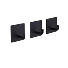Wall Key Holder Self Adhesive Hooks Hangers On Wall Home Decoration Rack 4pcs/Set - Black - View 1
