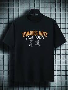 Camiseta de manga corta casual de verano para hombre de talla grande, diseño fácil para personas de gran tamaño, talla grande - Negro - Ver 1