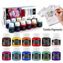 12 Colors Fabric & Glass Paint Set (25ml/Bottle) - Acrylic Craft Paint, Suitable For DIY Clothing, Tumblers, Canvas Art - Sets - View 2