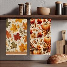 2 قطعة منشفة مطبخ، سلسلة Hello Autumn بنمط مطبوع، أسلوب مائي 40*60 سم منشفة مطبخ مستطيلة من الألياف الدقيقة، قماش أطباق، مفرش طاولة، منشفة يد، ديكور مطبخ، ديكور منزلي، هدية تدشين منزل الجيران، منديل مطبخ وقماش أطباق، ديكور منزلي، هدية - البرتقالي مرهق - مشاهدة 6