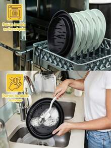 Desmenuzador de pollo, herramienta desmenuzadora de pechuga de pollo con giro, con máquina desmenuzadora de carne antideslizante y resistente con tapa transparente, herramienta desmenuzadora de carne con giro para cerdo, res y pollo - Negro - Ver 10