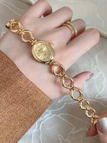 Fashionable Elegant Women's Quartz Watch, Suitable For Daily Wear, Birthday/Graduation Gift, Party Wear - Gold - View 4