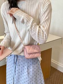 Dedoo Spring/Summer Popular Style, High-Quality Texture, Chain Shoulder Strap, Can Be Carried On Shoulder Or Underarm, Mini Lipstick Bag - Pink - View 8