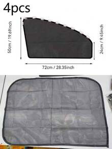 2/4pcs Universal Car Window Mesh Curtains, Anti-Mosquito & Anti-Insect, 30% Sun Protection & Heat Insulation, Dust-Proof, Ultra-Breathable Mesh Design, Suitable For 99% Of Car Side Windows, Effective Mosquito & Insect Protection, Slight Sun Protection, Privacy Protection, Light Blocking & Anti-Peeping, Easy Installation, Secure Fit, Does Not Affect Window Operation - B - View 10